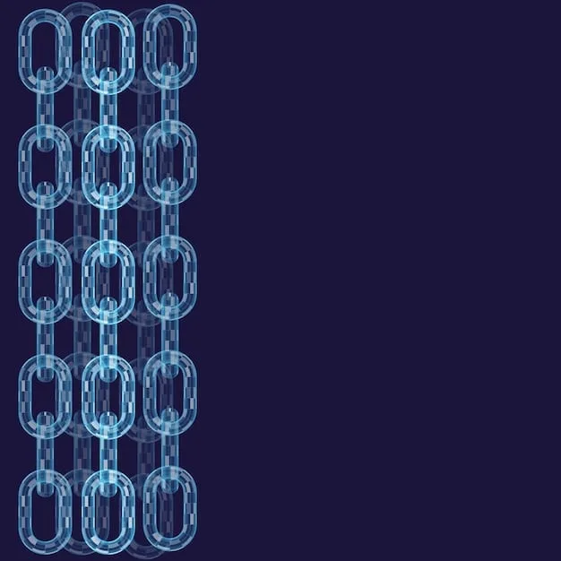 A visual representation of a blockchain network, with interconnected blocks forming a chain, symbolizing security and transparency.