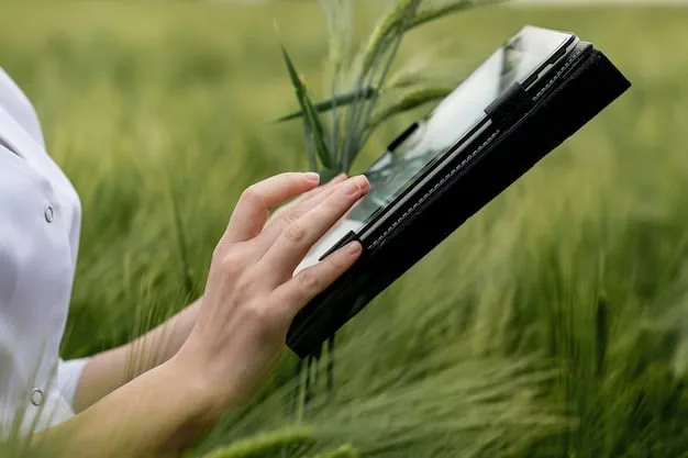 A close-up shot of a person's hands holding a smartphone displaying a sustainability report of a company, highlighting key metrics such as carbon footprint reduction, fair labor practices, and community engagement, set against a blurred background of a green urban environment.