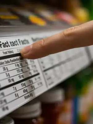 Detailed view of a new federal food label with emphasis on clarity and consumer information