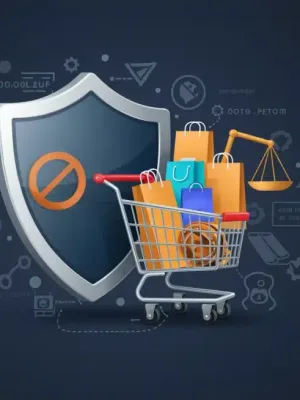 Shield protecting shopping cart with 'Consumer Protection Act 2025' text