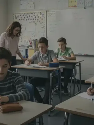 Students and teachers in a modern classroom benefiting from federal education funding boost