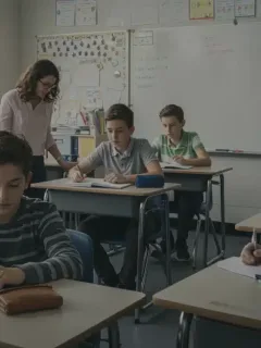 Students and teachers in a modern classroom benefiting from federal education funding boost