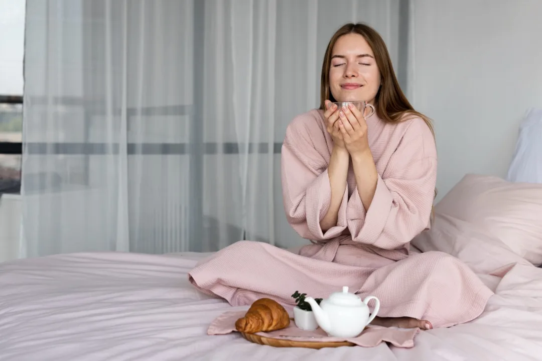 woman doing Morning Rituals.