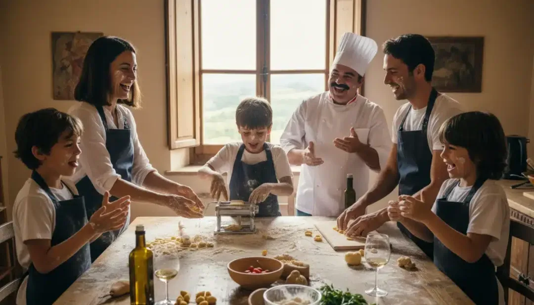 Family enjoying a cultural event or experience together.