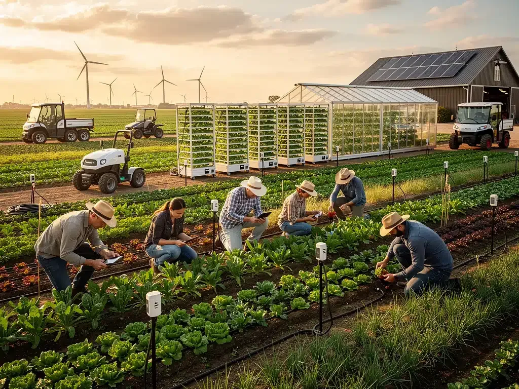 Farmers using sustainable practices to build resilient local food systems against future disruptions.