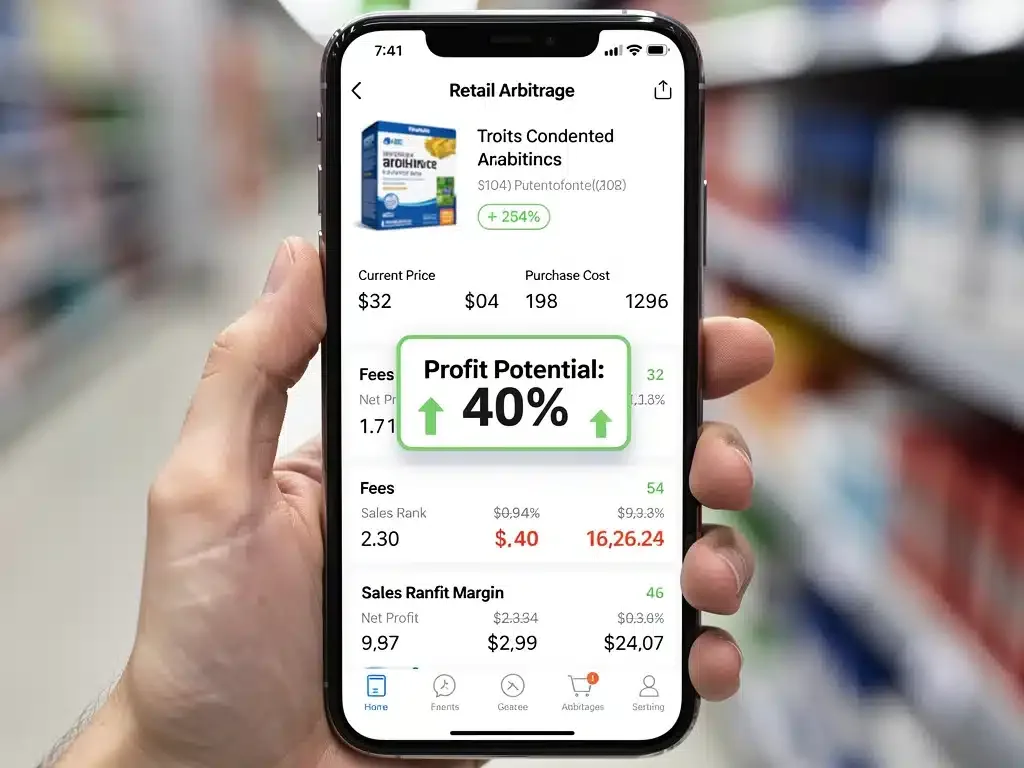 Retail arbitrage app showing product profit margin