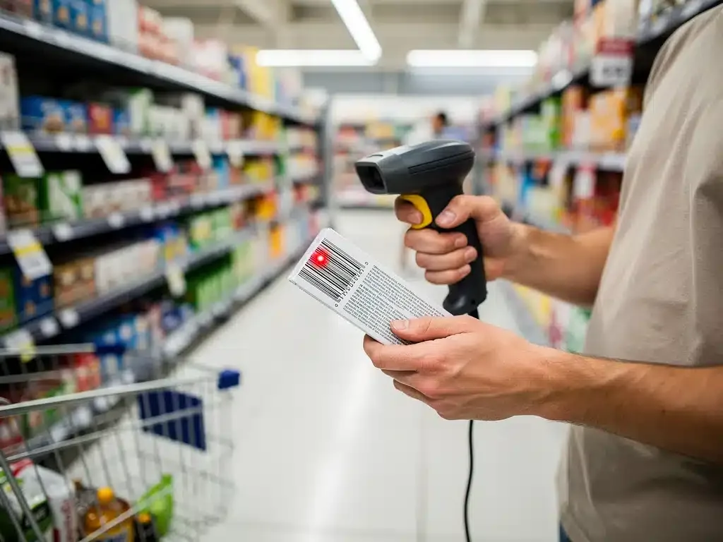Savvy shopper scanning products for retail arbitrage profit