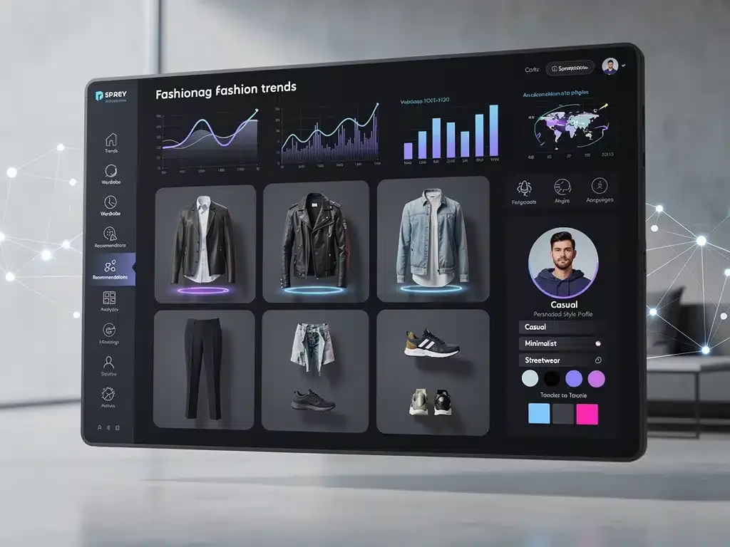 AI personal stylist interface with custom outfit suggestions