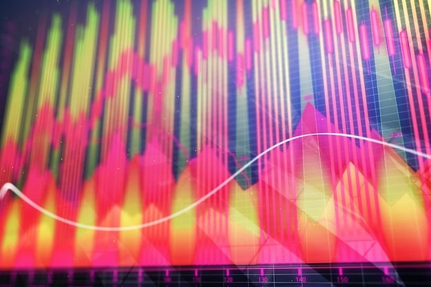 A vibrant graph displays upward-trending lines, symbolizing business growth and investment. In the background, a modern office space gleams with activity, suggesting a dynamic and thriving corporate environment.
