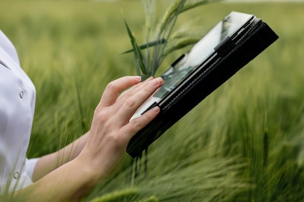 A close-up shot of a person's hands holding a smartphone displaying a sustainability report of a company, highlighting key metrics such as carbon footprint reduction, fair labor practices, and community engagement, set against a blurred background of a green urban environment.