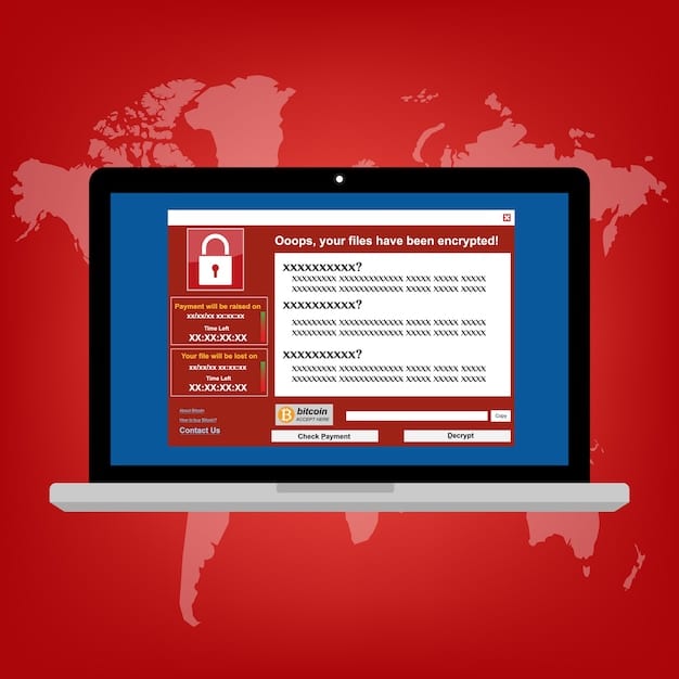 A laptop displaying a cybersecurity warning message, with various security icons and privacy symbols around it, emphasizing the importance of data protection in remote work environments.