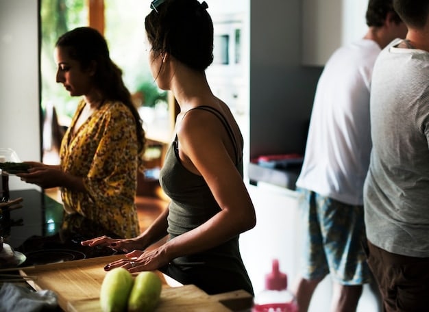 A diverse group of employees participating in a wellness activity, such as a yoga class or a healthy cooking demonstration, in a corporate setting. The atmosphere is energetic and inclusive.