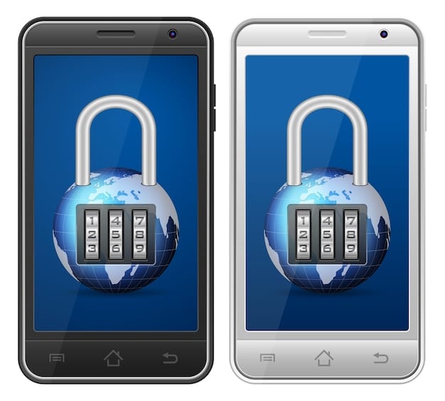 A padlock icon overlaid on a smartphone screen displaying a telehealth app, symbolizing the focus on data privacy and security.