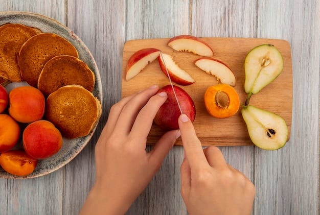 A person's hand reaching for a healthy apple instead of a brightly colored, sugary snack on a store shelf. The background is slightly blurred to emphasize the choice between a fresh, natural food and an unhealthy, processed snack. This choice represents the decision consumers face daily when selecting what to eat, and the impact each decision can have on health.
