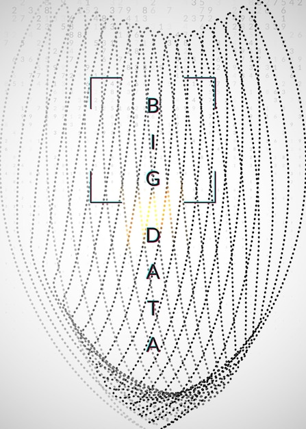 An abstract representation of a data stream being filtered and refined, symbolizing the process of data minimization required by the new FCC regulations, with positive symbols highlighting useful data and negative symbols representing discarded data.