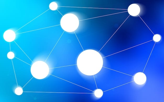 An abstract image depicting a network of interconnected devices and users, symbolizing the interconnectedness and complexity of remote work environments. The image uses a color palette of blues, greens, and purples to represent data flow and digital connectivity.