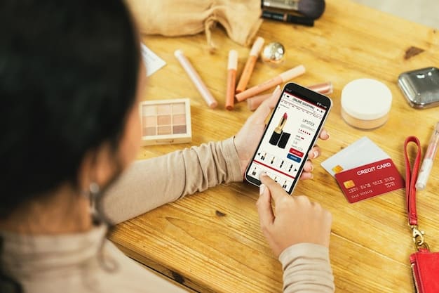 A person using a smartphone to browse an e-commerce website. The screen displays a product page with high-quality images and clear call-to-action buttons. The person is casually dressed and appears to be enjoying the shopping experience.