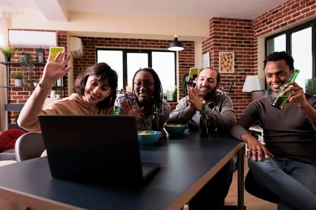 An image illustrating a diverse team of tech startup employees celebrating a successful funding round with confetti and cheers in a modern office.