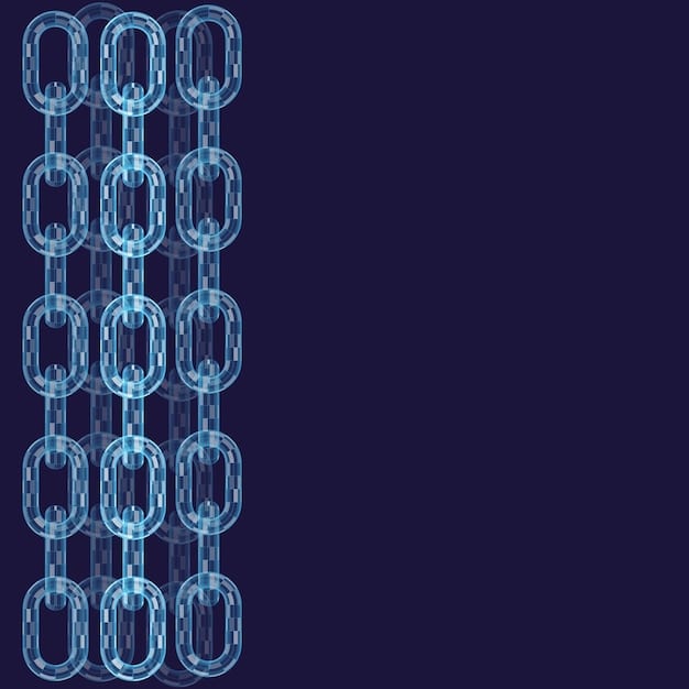 A visual representation of a blockchain network, with interconnected blocks forming a chain, symbolizing security and transparency.