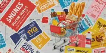 Illustration of diverse coupons and digital offers, representing the concept of coupon stacking for significant savings in 2025.