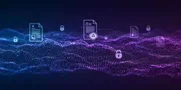 Abstract digital landscape illustrating the 2025 digital privacy framework's impact on online data and new regulations.