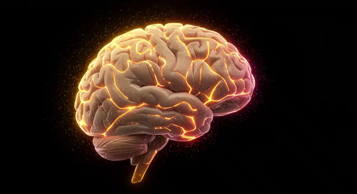 Brain with glowing neural pathways, representing cognitive rewiring for an abundance mindset.