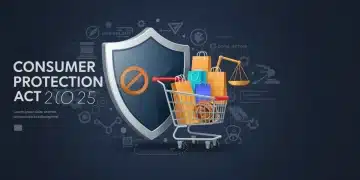 Shield protecting shopping cart with 'Consumer Protection Act 2025' text