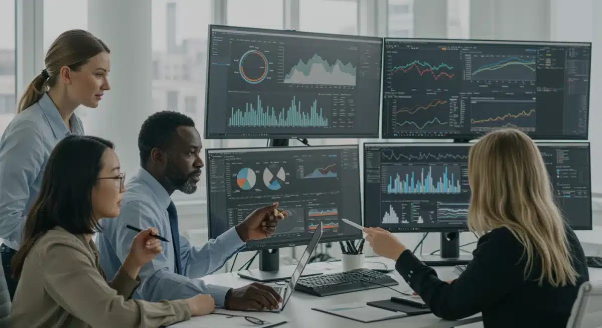 Team collaborating on data governance and cybersecurity strategy.