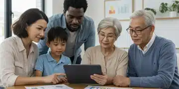 Family reviewing 2025 healthcare mandates on a tablet in their living room