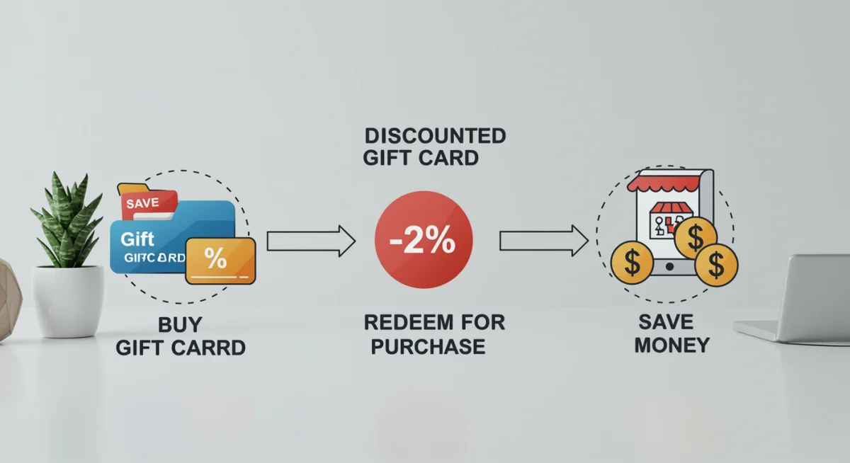 Flowchart illustrating the process of discount gift card arbitrage
