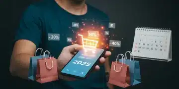 Illustration of a person finding hidden discount codes for 2025 online purchases.