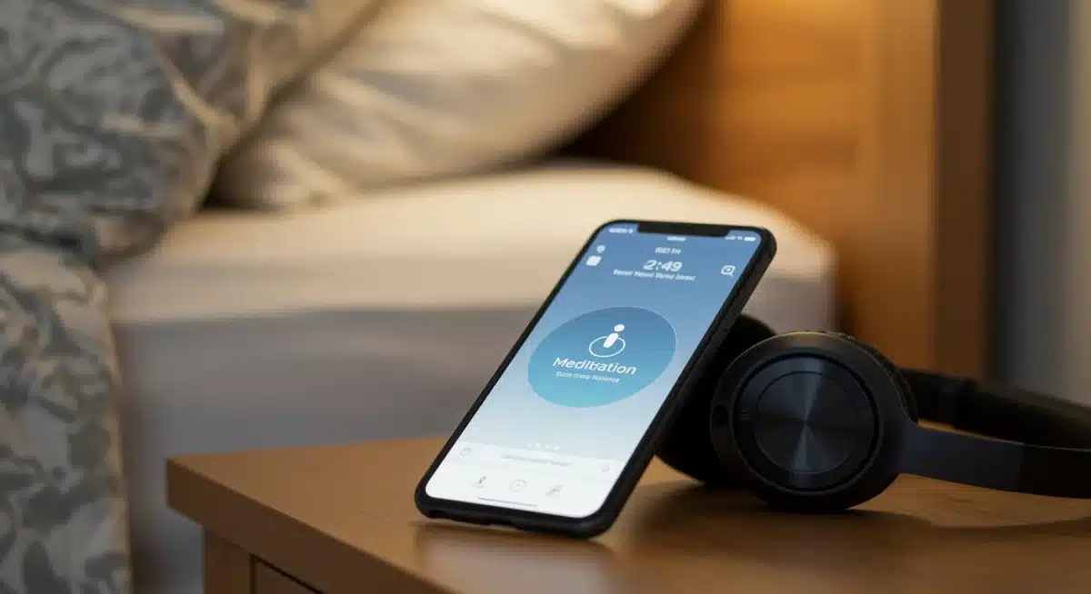 Smartphone displaying meditation app for morning mindfulness