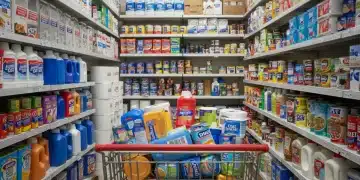 Organized pantry with bulk household essentials for smart shopping