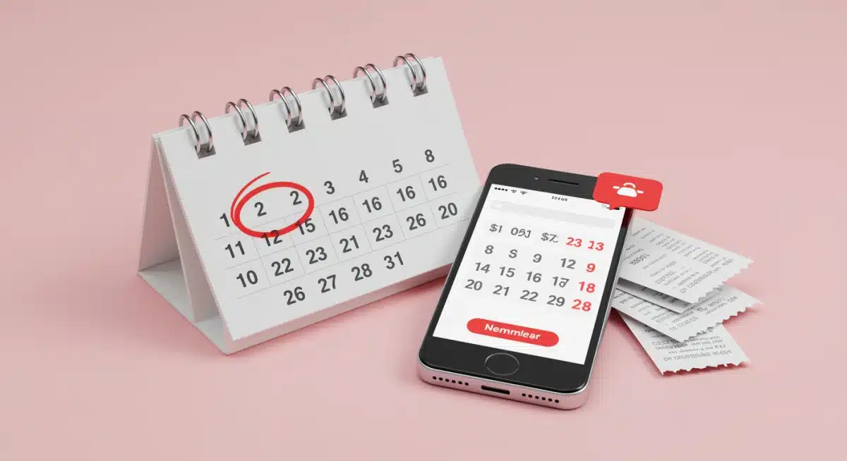 Calendar with circled dates and a smartphone reminder for rebate deadlines.