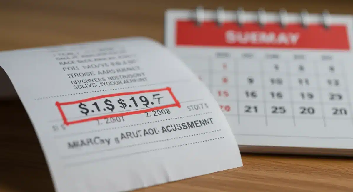 Close-up of a shopping receipt with a highlighted price and a calendar, emphasizing price adjustment deadlines.