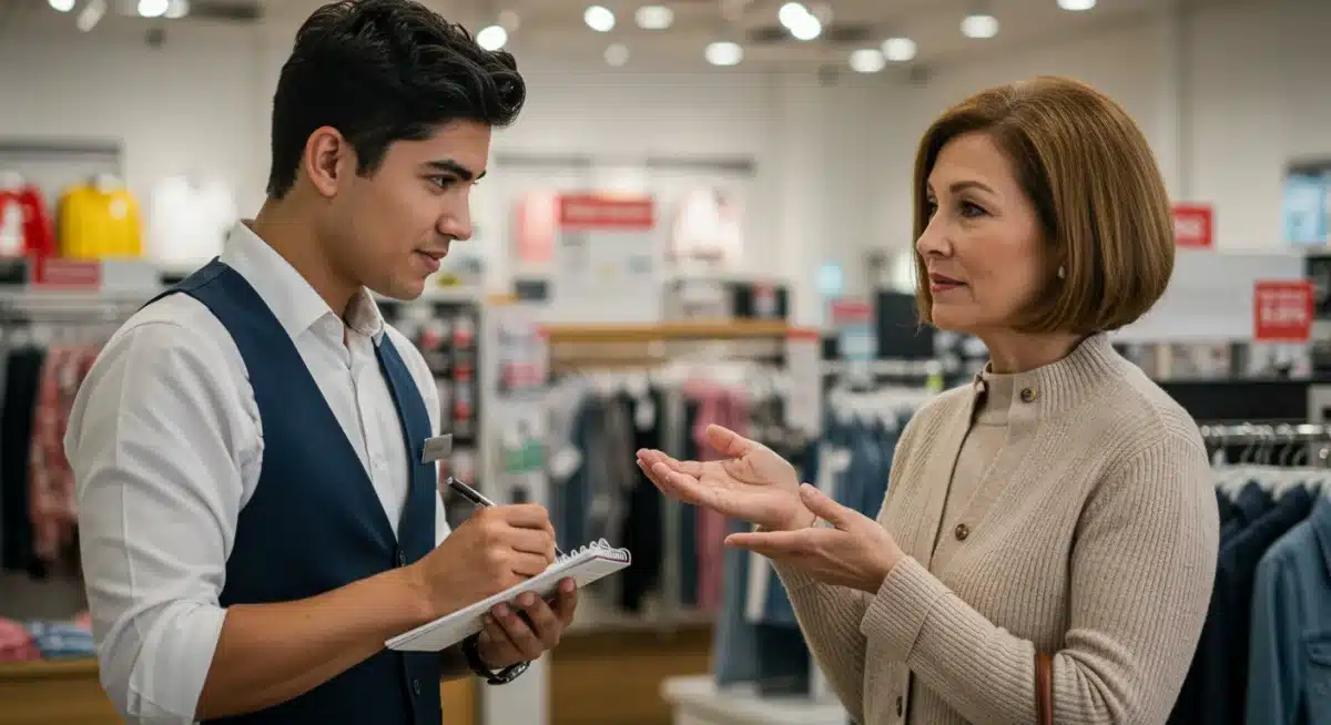 Sales associate listening attentively to customer's negotiation points