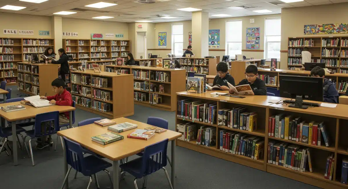 Enhanced school library with new resources from federal funding