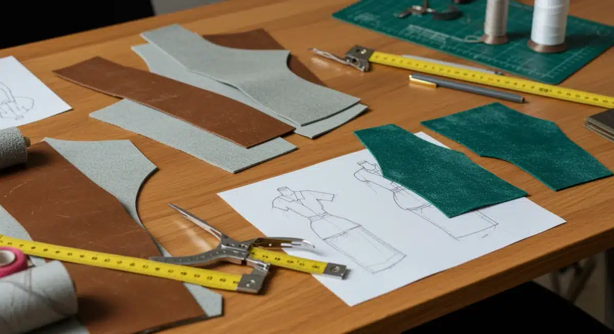Fashion designer working with innovative sustainable materials like Piñatex