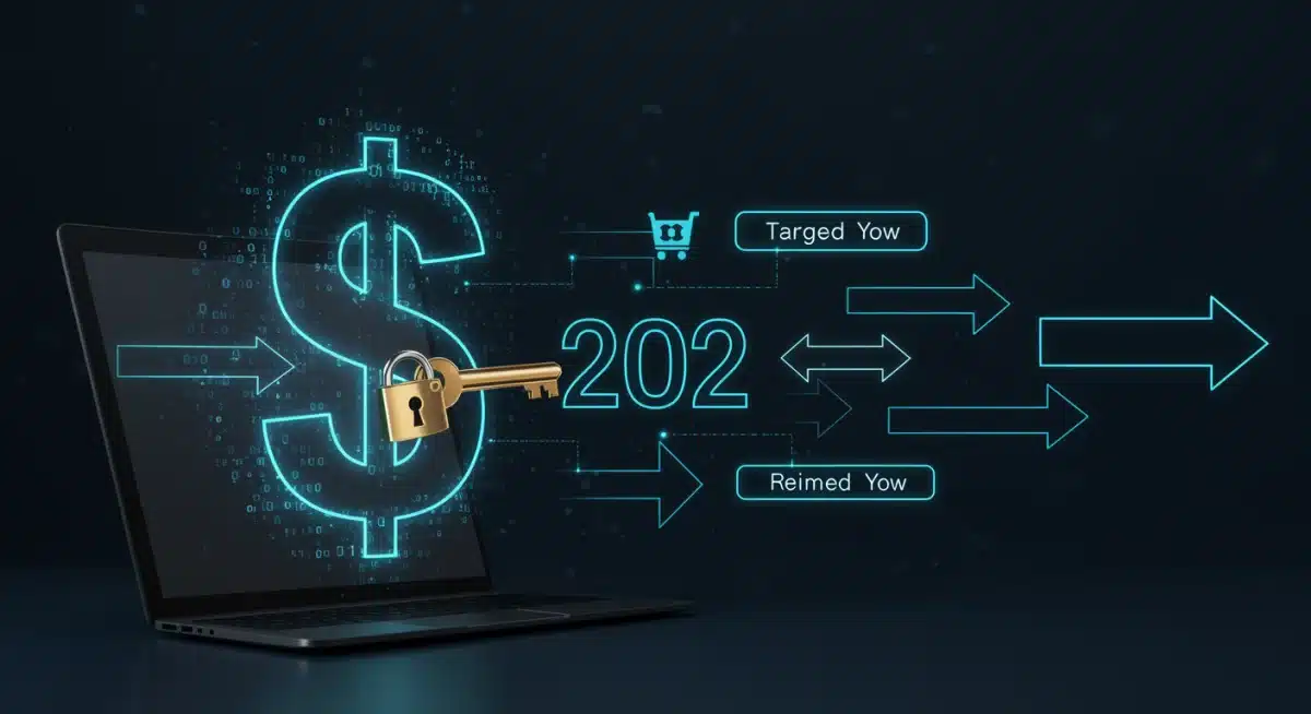 Graphic illustrating secure and targeted savings strategies for online shopping.