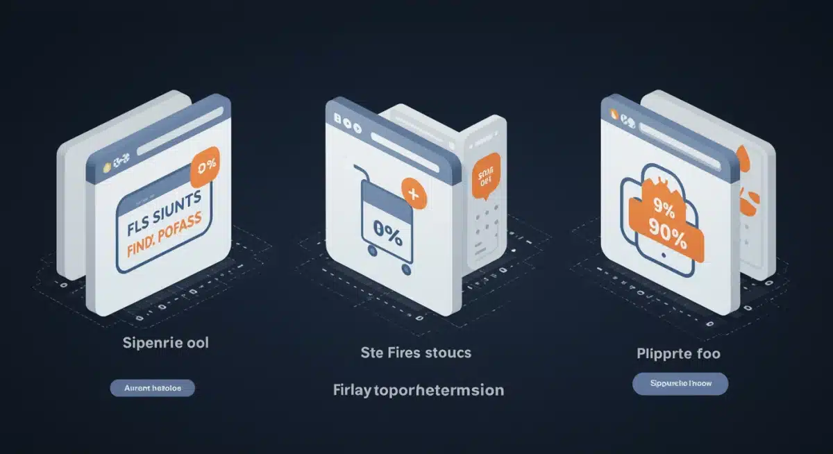 Collection of three browser extension icons for saving money