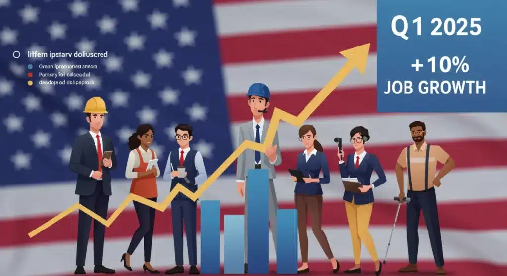 US Job Growth Q1 2025: 10% Increase in Key Sectors
