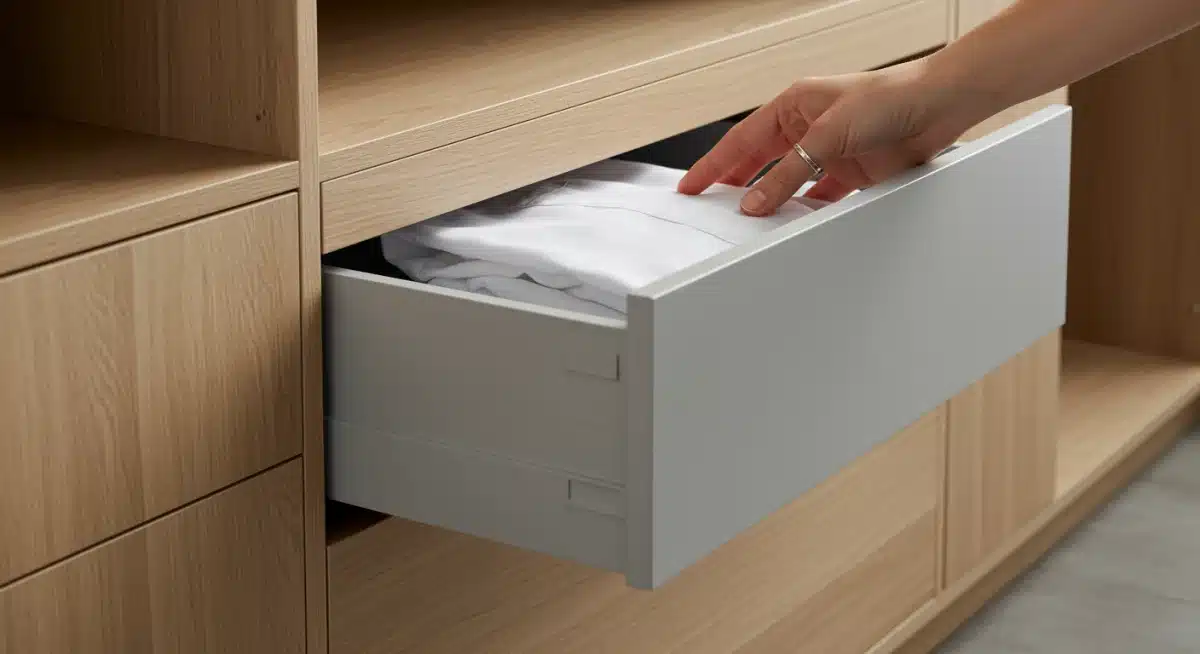 Efficiently folding and storing clothes in minimalist closet