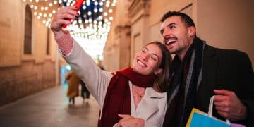 A couple doing Holiday Shopping in 2026.