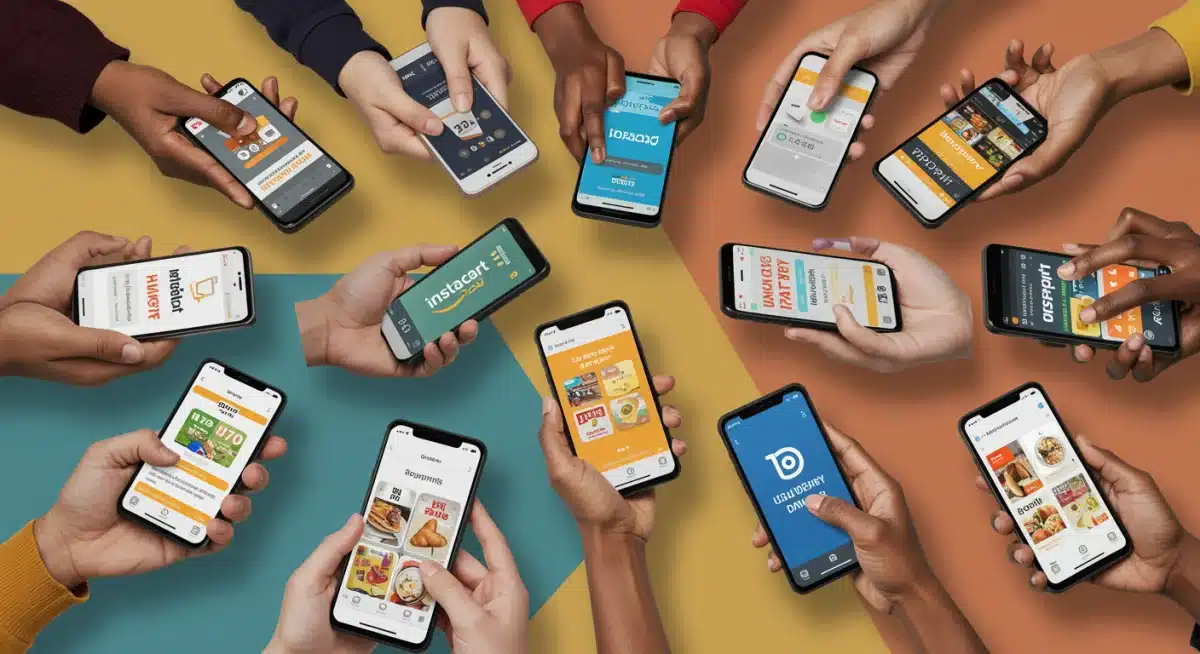 Diverse hands using shopping apps for 2026 everyday essential deals
