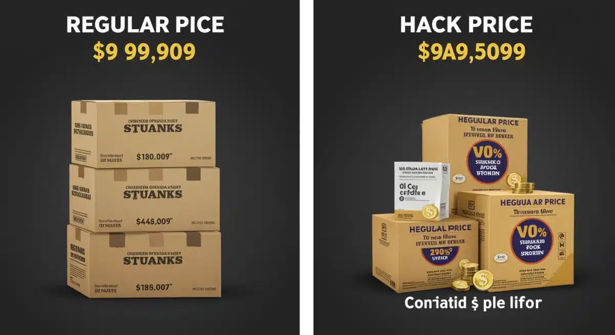 Comparison graphic of regular vs. hacked prices for three subscription boxes.