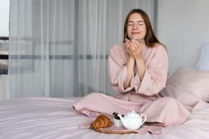 woman doing Morning Rituals.