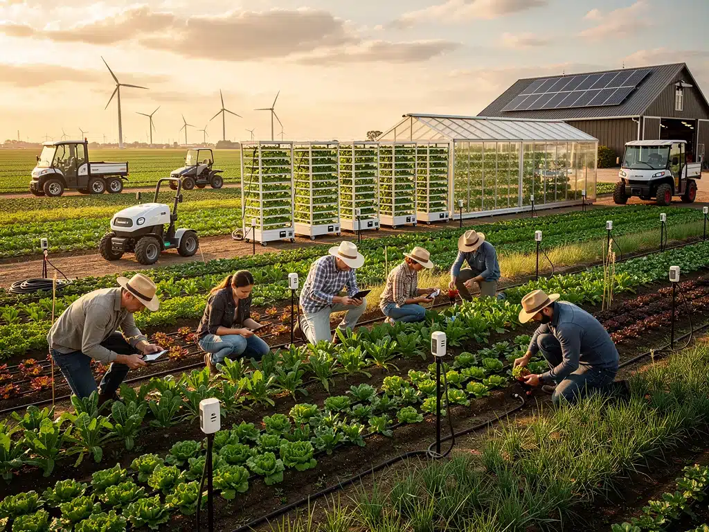 Farmers using sustainable practices to build resilient local food systems against future disruptions.