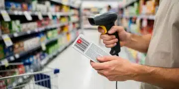 Savvy shopper scanning products for retail arbitrage profit