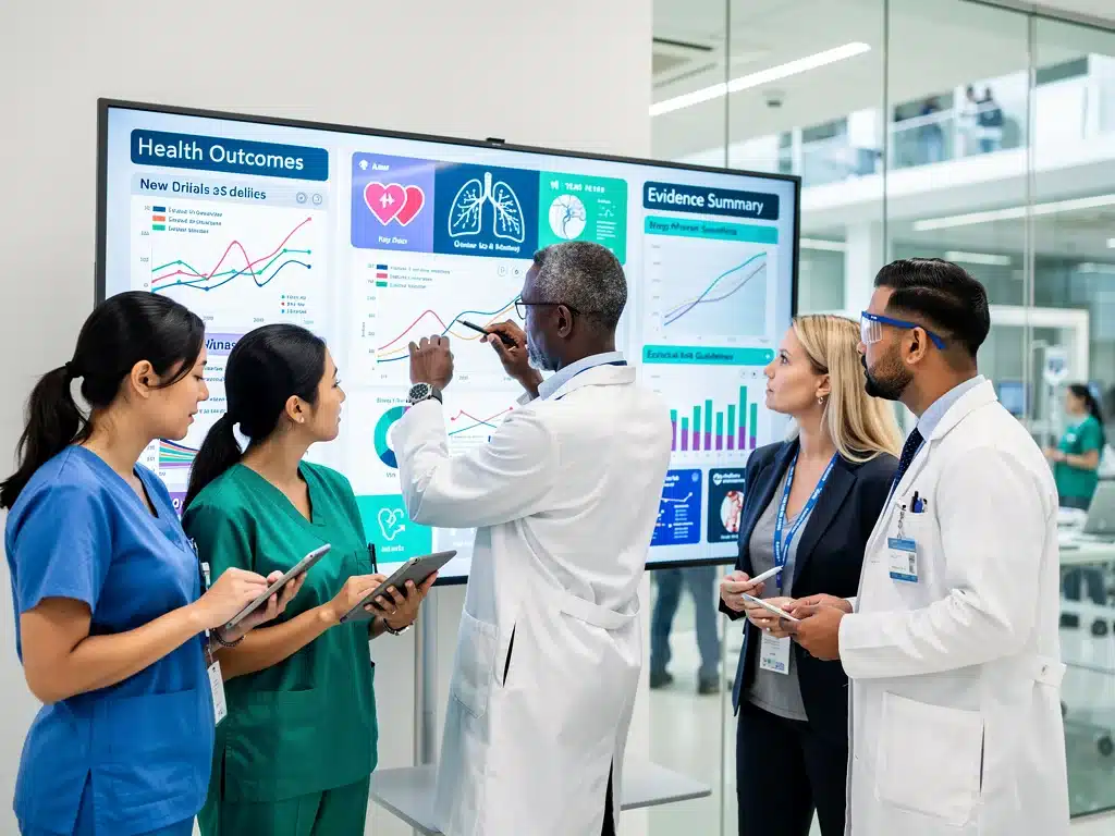 Healthcare professionals reviewing data, representing scientific research for new CDC guidelines.