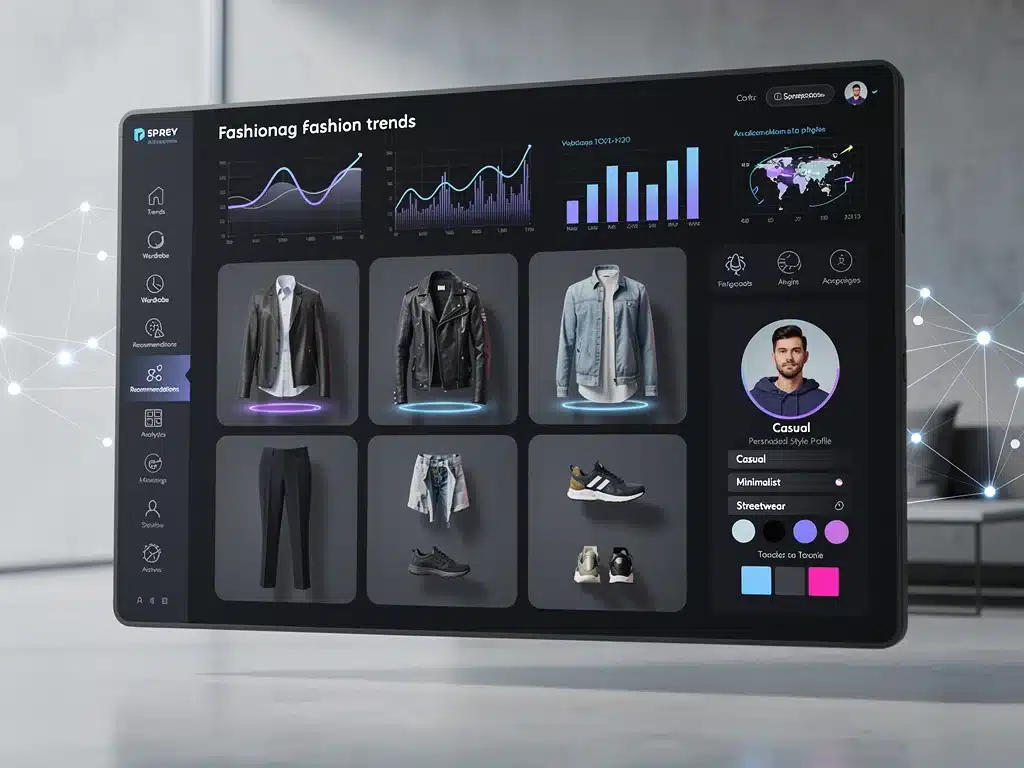 AI personal stylist interface with custom outfit suggestions